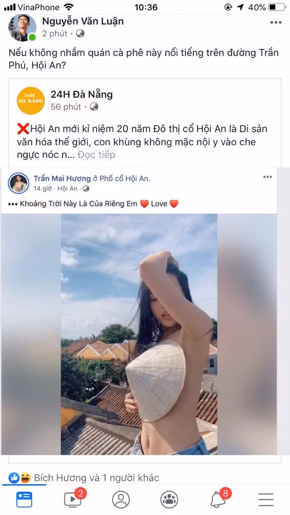 Dư luận xã hội hiện đang kịch liệt lên án hành vi quay clip bán khỏa thân trên nhà cổ Hội An rồi “sống ảo” trên mạng xã hội của một nữ người mẫu.