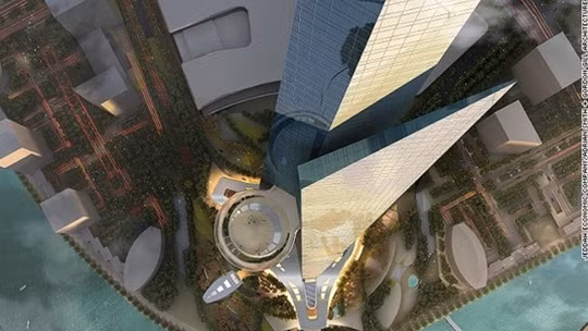 Mô hình tòa tháp Kingdom Tower tại Jeddah.