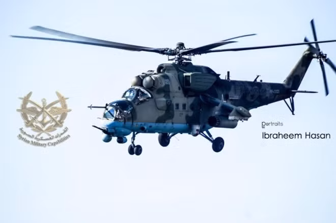 Chiếc Mi-35 và hệ thống Vitebsk EW được bắt gặp tại Syria.