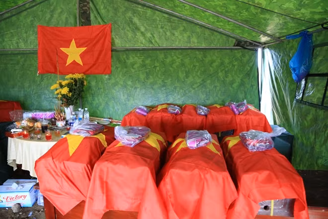 Các hài cốt liệt sĩ được tìm thấy
