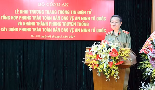 Bộ trưởng Tô Lâm phát biểu tại buổi lễ.