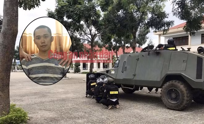 Lực lượng truy bắt đã dùng nhiều biện pháp mạnh bắt giữ đối tượng Hùng.