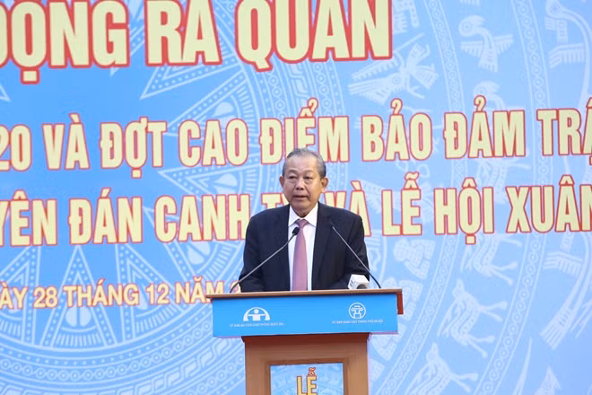 Phó Thủ tướng Thường trực Trương Hoà Bình phát biểu tại buổi lễ.