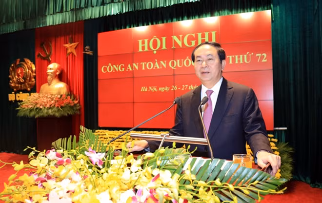 Chủ tịch nước Trần Đại Quang phát biểu tại Hội nghị.