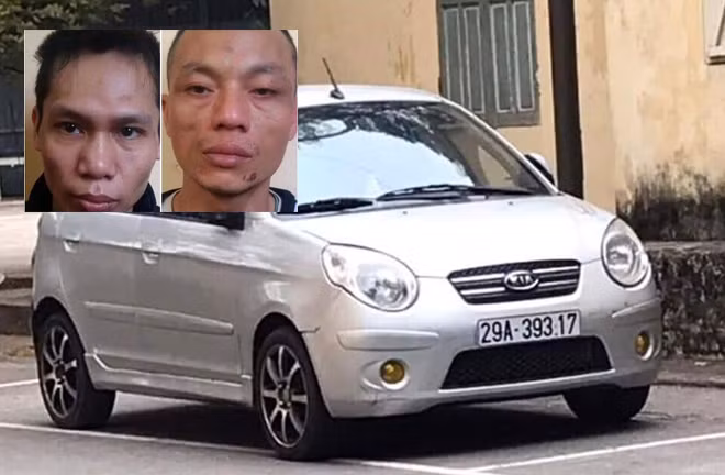 2 đối tượng và chiếc xe mất cắp đã được cơ quan công an thu giữ