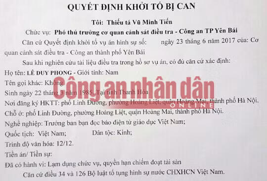 Khởi tố, bắt tạm giam phóng viên chiếm đoạt tiền doanh nghiệp ảnh 1