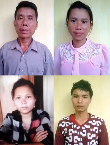 Các đối tượng mua bán trẻ em Nguyễn, Nhung, Loan, Thông.