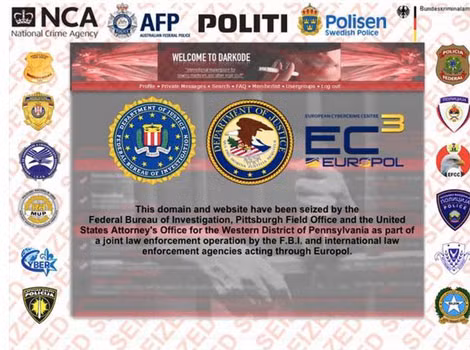 Mạng Darkode đã bị FBI cùng với các cơ quan chấp pháp khác kiểm soát. Mạng Darkode đã bị FBI cùng với các cơ quan chấp pháp khác kiểm soát.