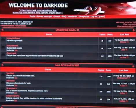 Diễn đàn tội phạm Darkode lúc còn hoạt động. Diễn đàn tội phạm Darkode lúc còn hoạt động.