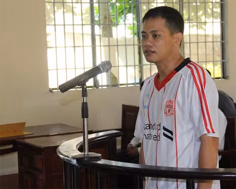 Bị cáo Khanh trước vành móng ngựa.