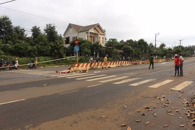 Hiện trường nơi xảy ra vụ tai nạn.