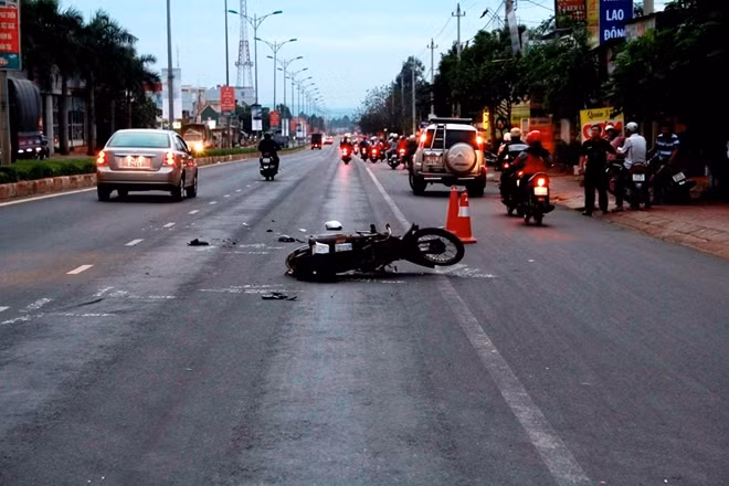 Hiện trường vụ tai nạn.