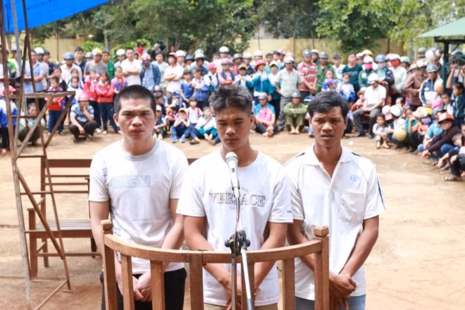 Các bị cáo tại phiên tòa.
