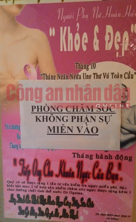 Cơ sở còn dán cả cảnh báo “Phòng chăm sóc không phận sự miễn vào”.