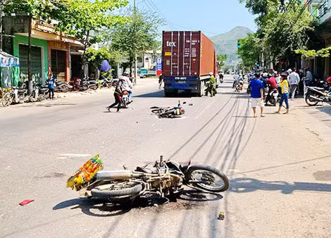 Hiện trường vụ tai nạn . Ảnh : B.Đ.O.