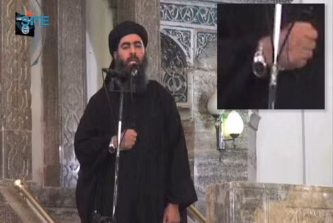 Al-Baghdadi và chiếc đồng hồ đeo trên cổ tay.