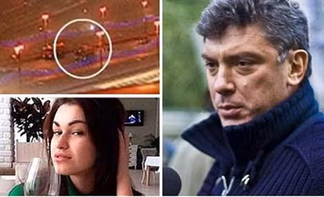 Hiện trường vụ mưu sát, ông Boris Nemtsov và cô người yêu 23 tuổi Anna Duritskaya.