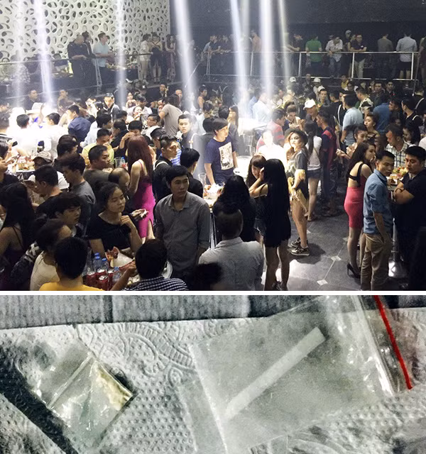 Bên trong quán bar bị kiểm tra.