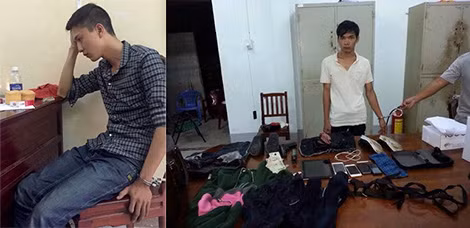Nguyễn Hải Dương và Vũ Văn Tiến cùng tang vật. Nguyễn Hải Dương và Vũ Văn Tiến cùng tang vật.