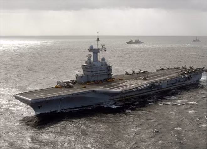 Tàu sân bay Charles de Gaulles của hải quân Pháp. Ảnh: Getty.