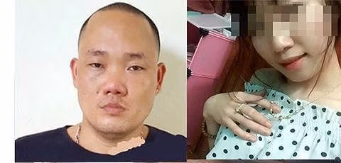 Đối tượng Dương Tiến Định và nạn nhân Hiền khi chưa bị bạn trai lấy xăng châm lửa đốt