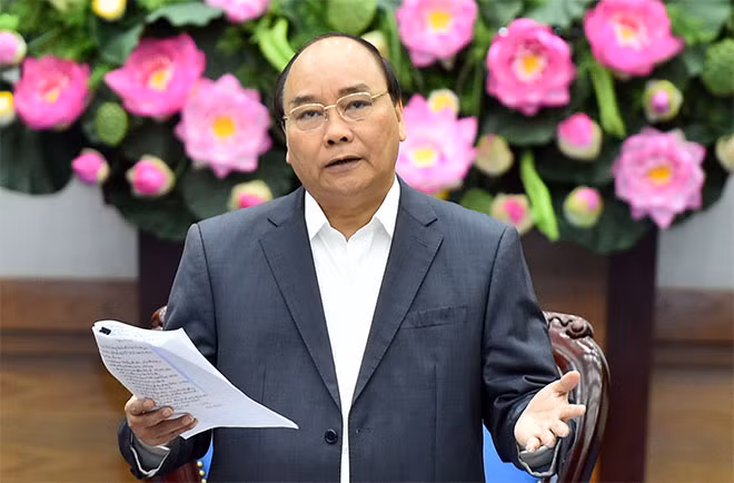 Thủ tướng nhấn mạnh phải tận dụng cơ hội, phải có giải pháp hạn chế thách thức của cuộc cách mạng công nghiệp lần thứ 4. Ảnh: VGP/Quang Hiếu.