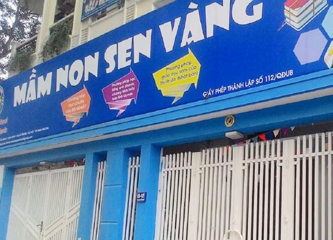 Trường mầm non tư thục Sen Vàng, phường Minh Khai (Hà Nội) đã bị các cơ quan chức năng yêu cầu tạm dừng hoạt động. Trường mầm non tư thục Sen Vàng, phường Minh Khai (Hà Nội) đã bị các cơ quan chức năng yêu cầu tạm dừng hoạt động.