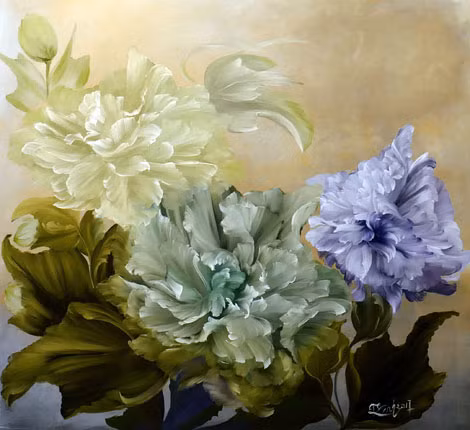 Mơ (hoa phù dung) - tranh của Trần Thùy Linh.