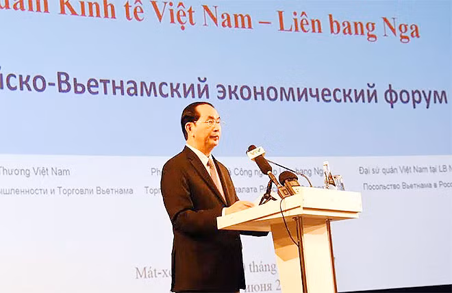 Chủ tịch nước Trần Đại Quang phát biểu tại Lễ khai mạc Toạ đàm Kinh tế Việt - Nga.