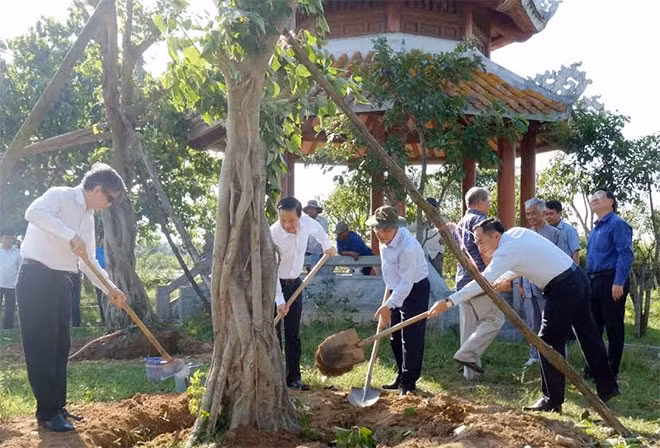 Đoàn viên thanh niên Tập đoàn Bảo Việt cùng thanh niên Khối Doanh nghiệp Trung ương đã tiến hành trồng hàng trăm cây xanh.