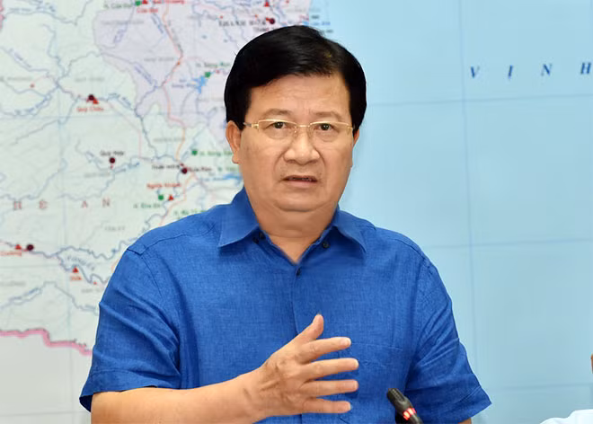 Kết luận cuộc họp, Phó Thủ tướng Trịnh Đình Dũng yêu cầu không để xảy ra sự cố hồ đập. - Ảnh: VGP/Nhật Bắc.