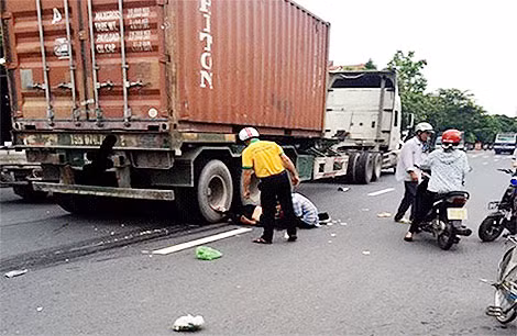 Hiện trường vụ tai nạn.