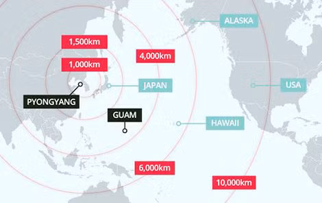 Guam nằm ở vị trí chiến lược, cách bán đảo Triều Tiên một quãng bay ngắn.