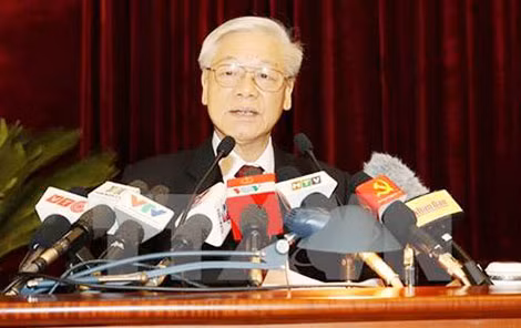 Tổng Bí thư Nguyễn Phú Trọng phát biểu khai mạc Hội nghị Trung ương 5 (Khóa XII).