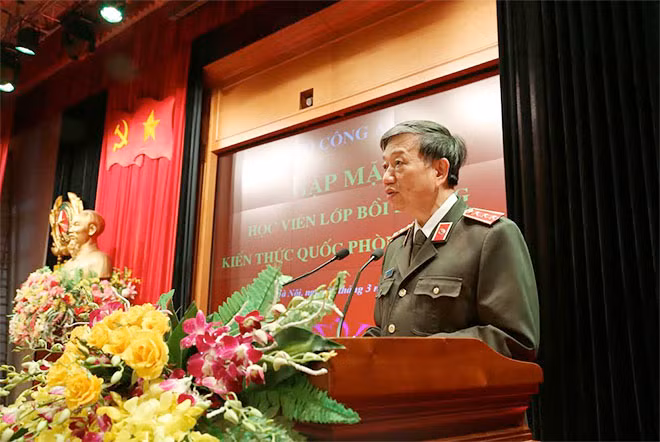 Bộ trưởng Tô Lâm phát biểu tại buổi gặp mặt. Bộ trưởng Tô Lâm phát biểu tại buổi gặp mặt.