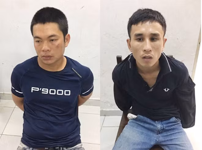 Hai đối tượng tại cơ quan Công an. Hai đối tượng tại cơ quan Công an.