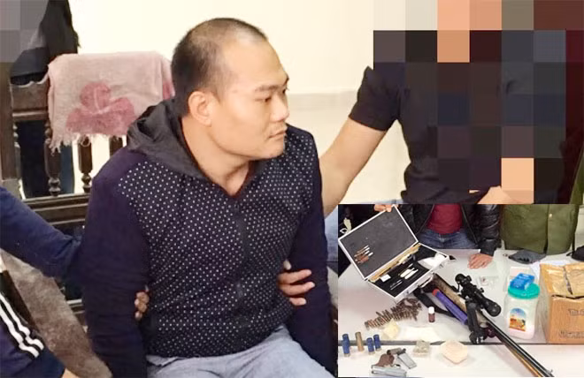 Đối tượng SUFENG và tang vật.