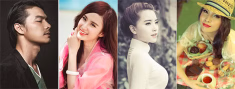 Từ trái qua phải: Quách Ngọc Ngoan, Angela Phương Trinh, Hải Băng, Hiền Thục.