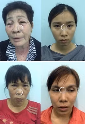 Các đối tượng tại cơ quan Công an.