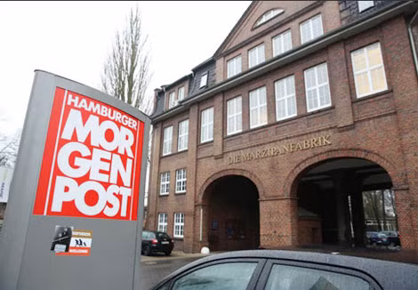 Trụ sở của báo Hamburger Morgenpost ở Hamburg, Đức. Ảnh: AFP.