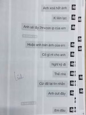 Những tin nhắn Linh đe dọa chị Mai để đòi tiền.