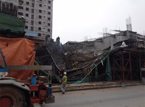 Hiện trường vụ xảy ra tai nạn.