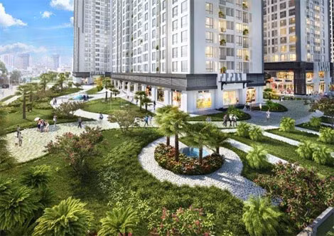 Không gian xanh và khoáng đạt tại Park 1.
