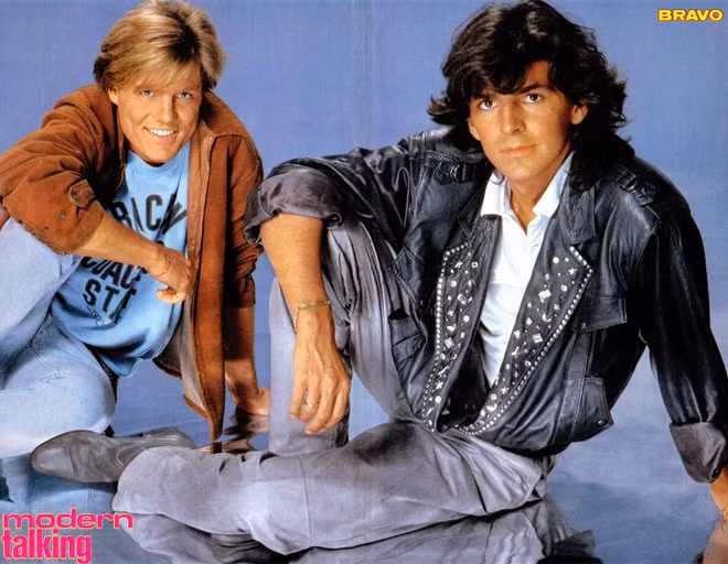 Hai thành viên ban nhạc Modern Talking thời trẻ