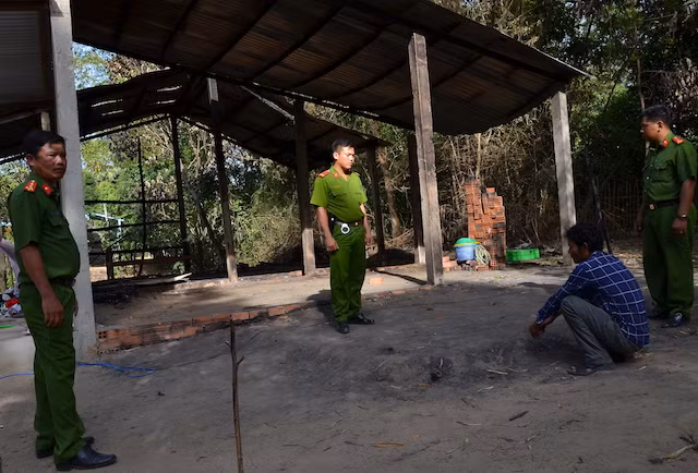 Hiện trường vụ cháy nhà.