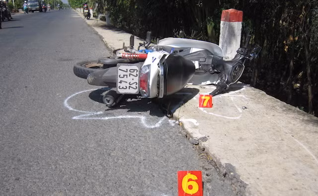 Hiện trường vụ tai nạn giao thông.