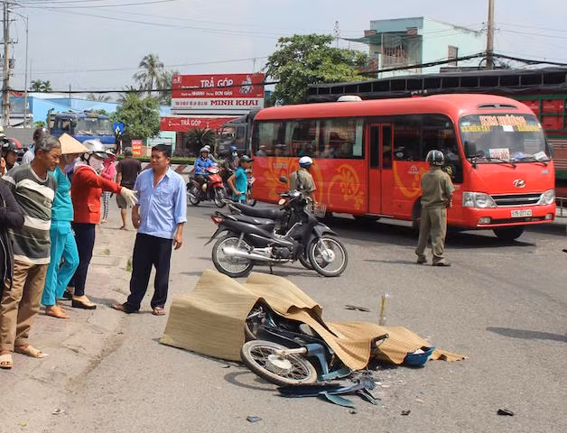 Hiện trường vụ tai nạn.