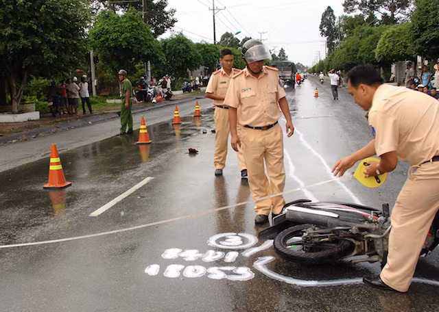 Hiện trường vụ tai nạn.