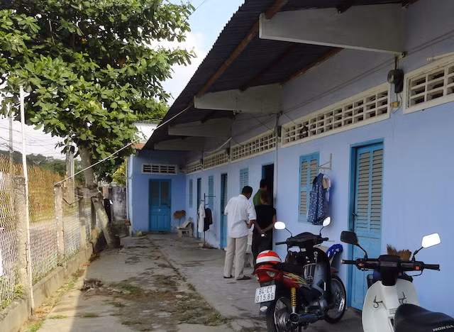 Dãy nhà trọ, nơi xảy ra sự việc.