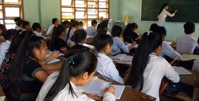 Trường THPT Tây Giang, nơi ghi nhận xuất hiện ổ dịch bạch hầu khiến 2 học sinh tử vong.